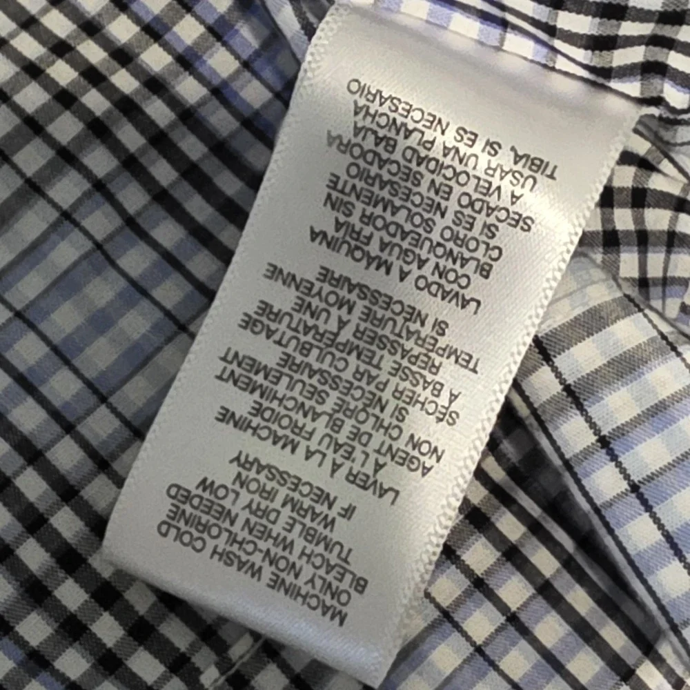 Michael Kors Tailored Fit Short Sleeve Button Up Plaid Shirt Mens Size‎ Medium